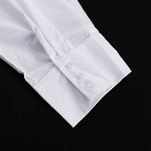 Vestido Sastre Blanco con Solapas y Mangas Largas de Cintura Alta - Image 20