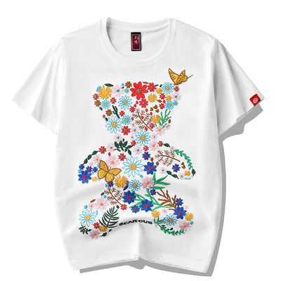 Playera de Pareja Estampado Oso Marino Algodón Manga Corta Suelta - Image 9
