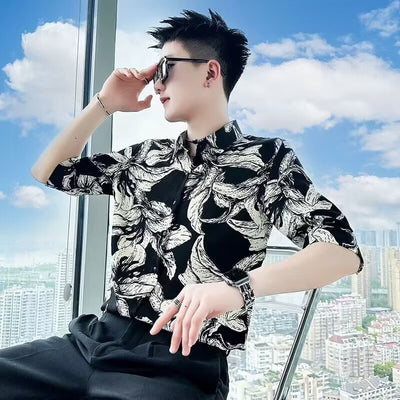 Camisa Estampada para Hombre de Manga Corta Premium Verano