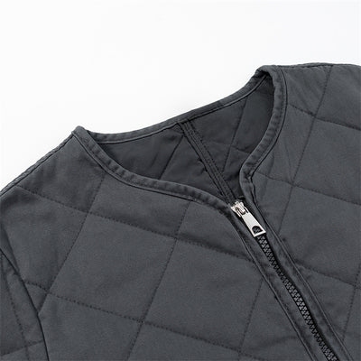 Chaqueta Acolchada de Algodón con Cuello Redondo y Diamantes Clásicos - Image 12