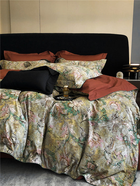Juego de Cama de Algodón Pima de 4 Piezas Estampado - Image 13