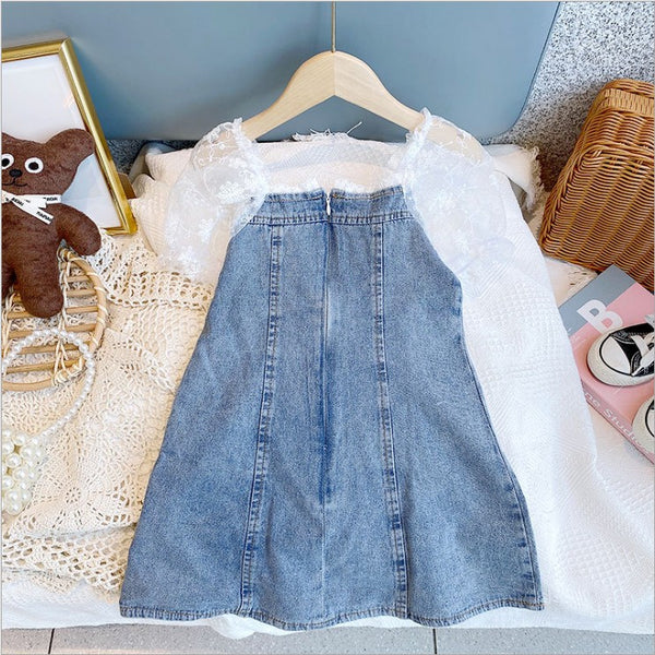 Vestido Infantil para Niña con Mangas Abullonadas