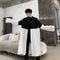 Gabardina de Contraste Blanco y Negro - Corte Midi