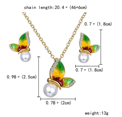 Aretes de Perla Mariposa - Set de Diseño Elegante - Image 14