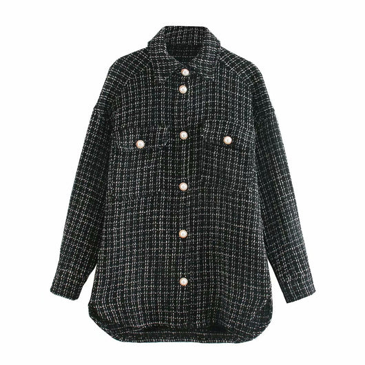 Camisa Vintage Oversized a Cuadros para Mujer - Estilo Otoño - Image 5