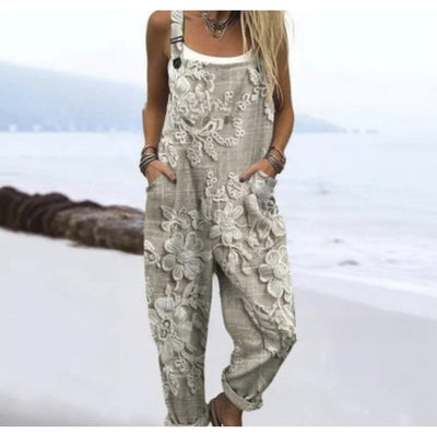 Pantalón Casual de Tiro Alto con Tirantes y Estampado Digital - Image 9