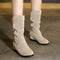 Botas de Caña Media en Algodón Terciopelo para Mujer Talla Grande