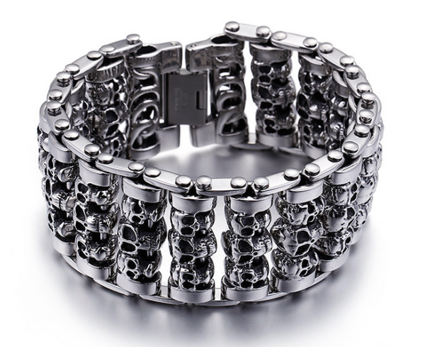 Pulsera de Acero Titanio con Calavera
