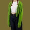 Cardigan de Punto con Bordado de Letras y Botones Peluche - Estilo Europeo Moderno