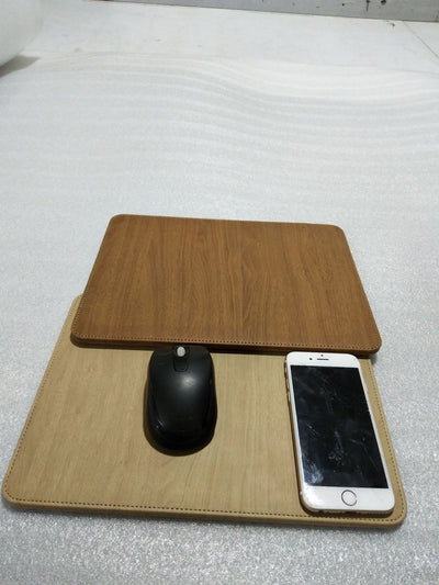 Mousepad de Carga Inalámbrica Universal con Diseño Madera - Compatible con Apple