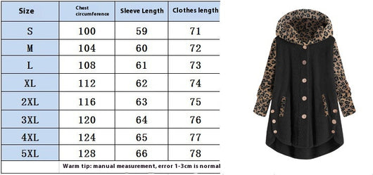 Abrigo Largo con Capucha y Empalme de Leopardo en Felpa para Mujer - Image 12