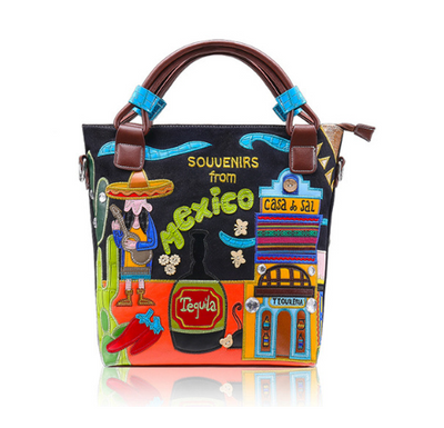 Bolsa de Lona Bordada Artesanal - Image 4