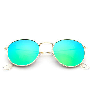 Round frame vintage sunglasses with silver metal frames and dark gray lenses on a white background. - Image 10