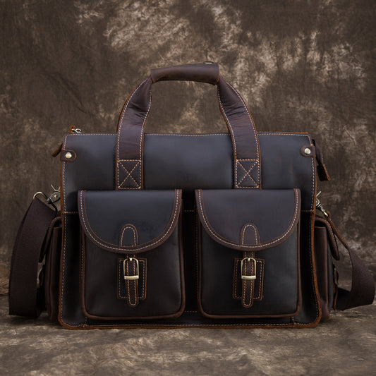Maletín Ejecutivo de Cuero para Hombre - Estilo Retro Portátil - Image 2