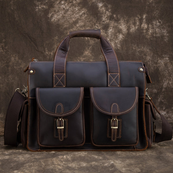 Maletín Ejecutivo de Cuero para Hombre - Estilo Retro Portátil