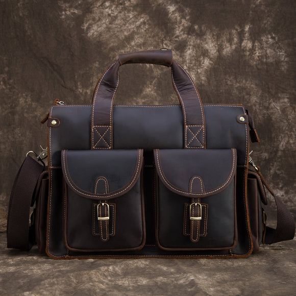 Maletín Ejecutivo de Cuero para Hombre - Estilo Retro Portátil