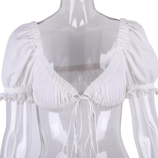 Blusa de manga corta con volantes - Image 4