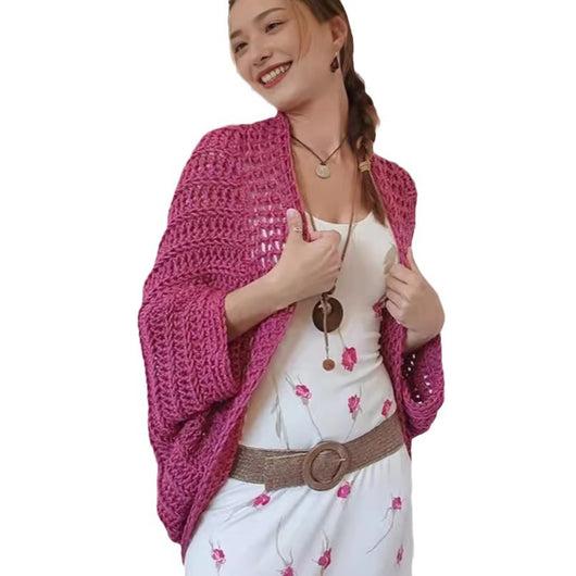 Suéter Abrigo Holgado para Mujer con Capa - Image 2