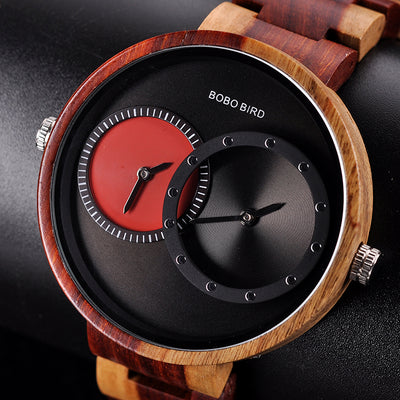 Reloj de Madera BOBO BIRD para Hombre - Doble Zona Horaria - Image 10