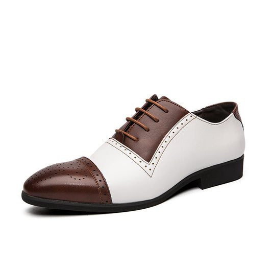 Zapatos de Negocios Brock Tallaje Grande con Tallado Artesanal en Cuero