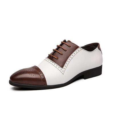 Zapatos de Negocios Brock Tallaje Grande con Tallado Artesanal en Cuero