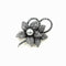 Fashion Crystal Pearl Bow Ladies Brooch Apparel Negro