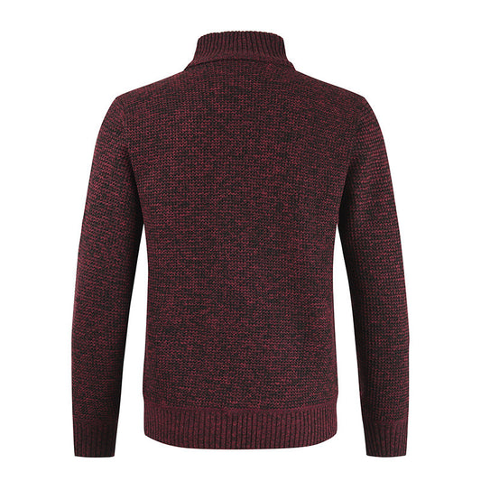 Cardigan de Cuello Alto con Bloques de Color y Parches - Image 2