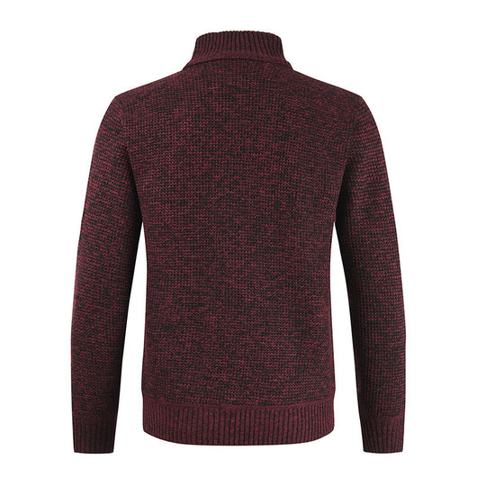 Cardigan de Cuello Alto con Bloques de Color y Parches - Image 2