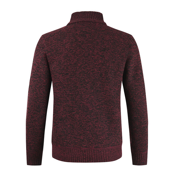 Cardigan de Cuello Alto con Bloques de Color y Parches