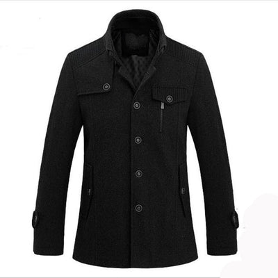 Abrigo Polar Tipo Trench Tejido Largo Medio para Hombre