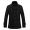 Abrigo Polar Tipo Trench Tejido Largo Medio para Hombre