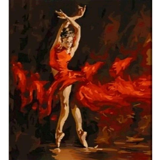 Cuadro de Diamantes 5D - Bailarina en Rojo