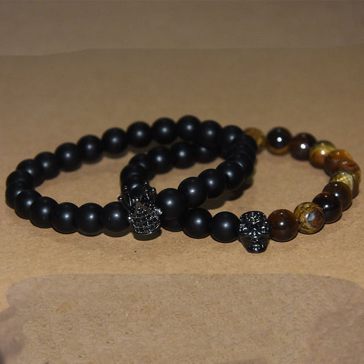 Pulsera de Calavera con Piedras Naturales para Hombre - Image 11