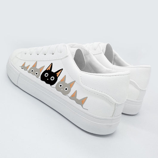 Zapatillas Casuales Anime Gato Pintadas a Mano