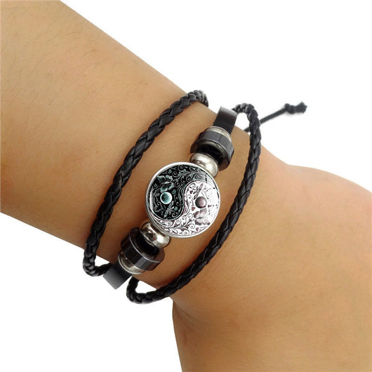 Pulsera Taoísta Yin Yang Trenzada Multicapa - Joyería Vintage Unisex - Image 5