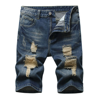 Shorts de Mezclilla Rotos Estilo Europeo y Americano para Hombre - Image 13