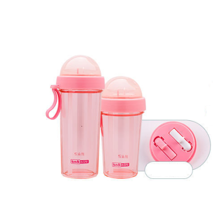 Botella Deportiva Doble Pajita 420/600ml - Hidratación Portátil Separada
