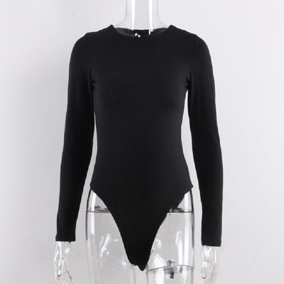 Body Ajustado Manga Larga Cuello Tubo Sexy para Mujer - Image 3