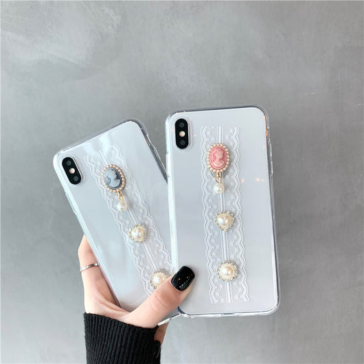 Funda para celular con encaje vintage para niña