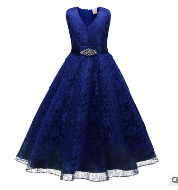 Vestido de Novia Infantil con Cinturón de Diamantes - Image 3