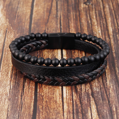 Pulsera de Cuero con Piedra Volcánica Natural - Image 5