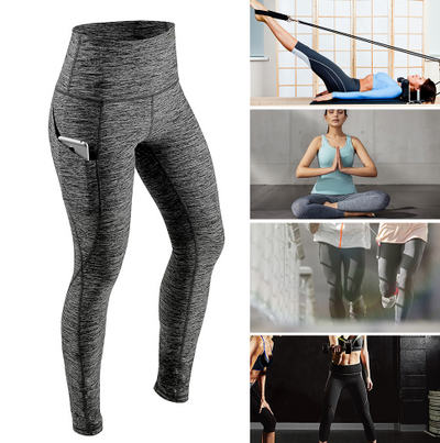 Leggings Deportivos de Cintura Alta con Control Abdominal y Bolsillos