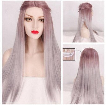 Peluca de Cabello Liso Largo Tono Taro