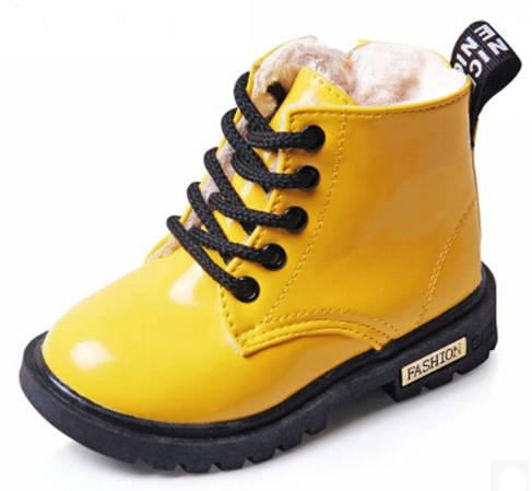 Botas de Invierno para Niños Impermeables de Cuero PU - Botas Martin para Nieve