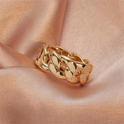 Anillo Hip-Hop Dorado Brillante para Hombre - Estilo Europeo y Americano