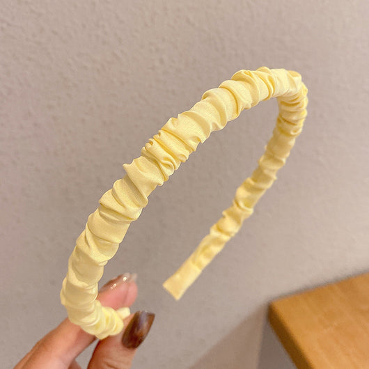 Diadema de Satén Plisada Color Liso - Accesorio Versátil para Mujer - Image 8
