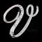 English letter brooch with diamonds V