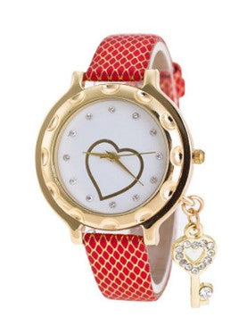 Reloj de Pulsera Elegante con Colgante de Corazón y Llave - Image 7