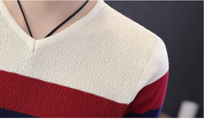 Suéter Cuello V Hombre Estilo Coreano Manga Larga - Image 14