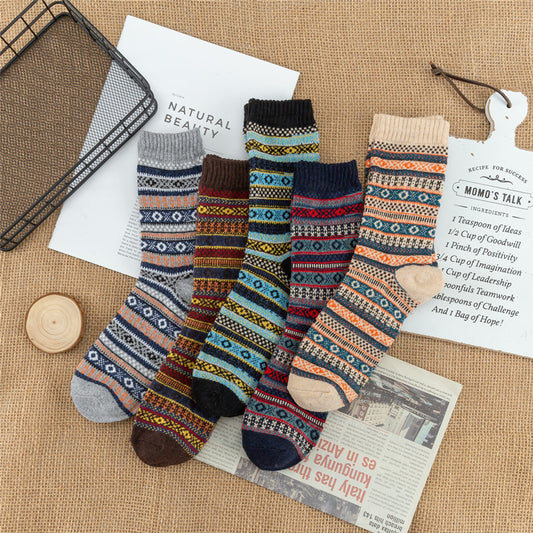 Calcetines Étnicos Acolchados a Cuadros para Hombre